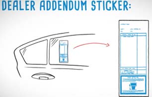 New Car Addendum Sticker